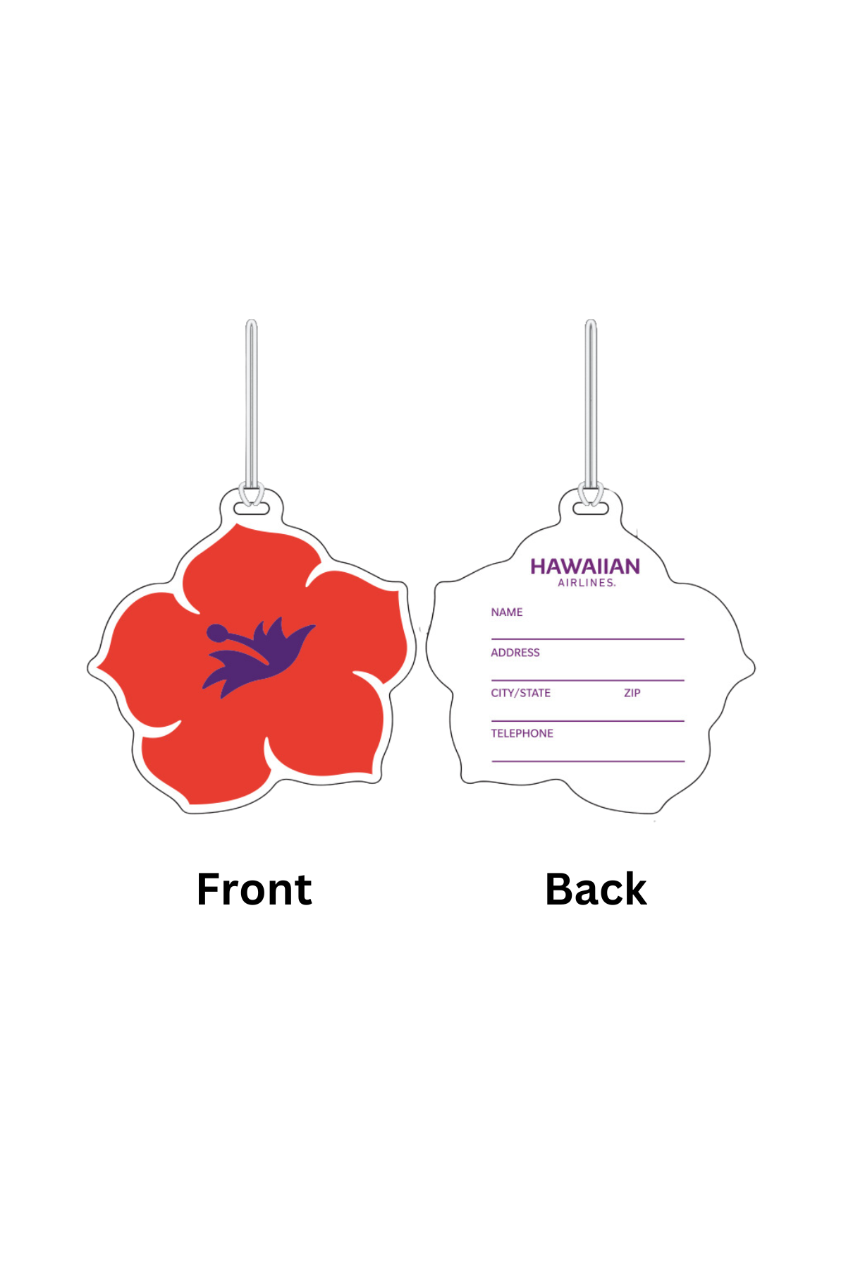 Hawaiian Airlines Hibiscus Luggage Tag