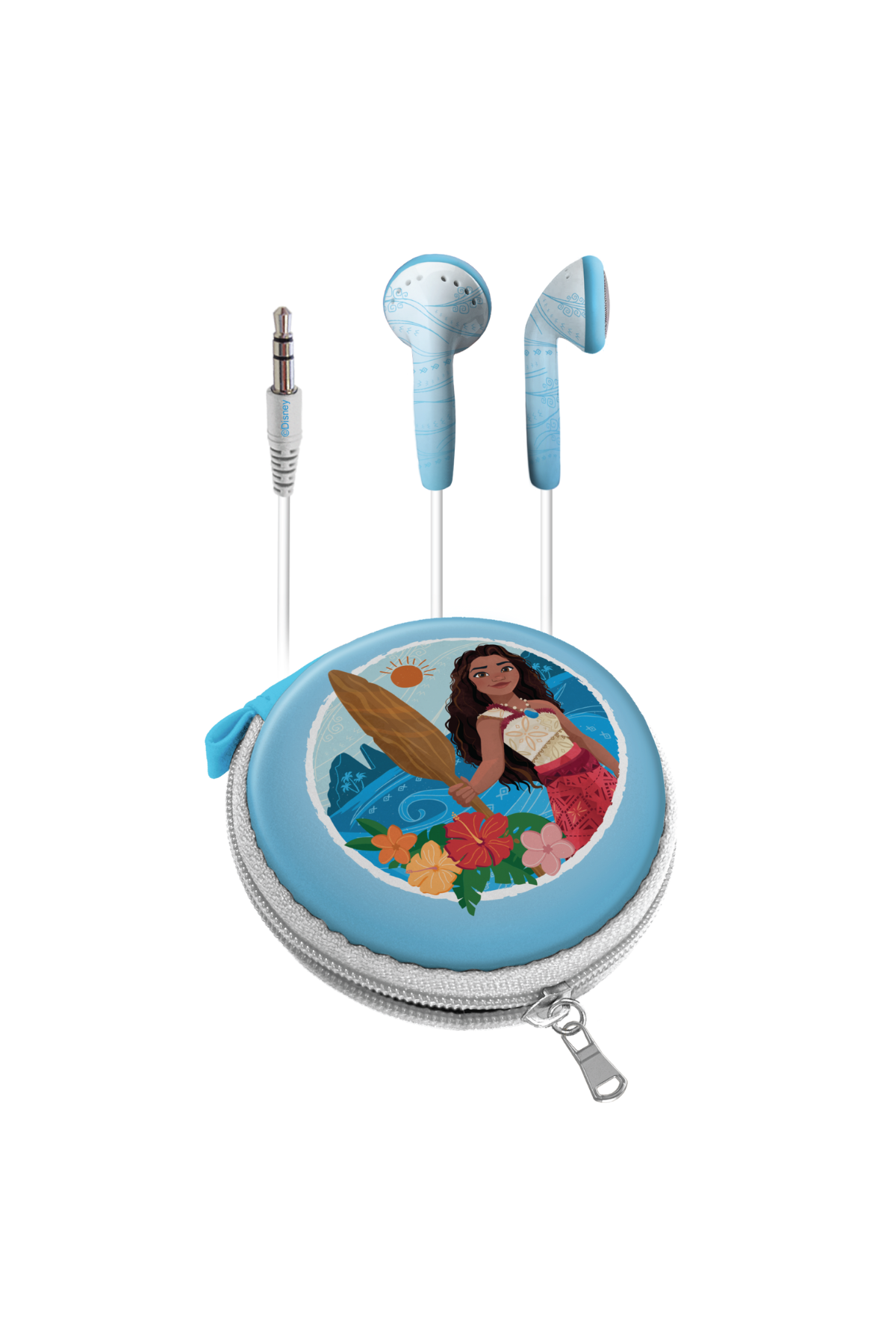 Moana Wired Earbuds with Zippered Carry Case