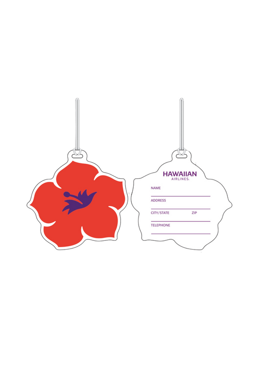 Hawaiian Airlines Hibiscus Luggage Tag